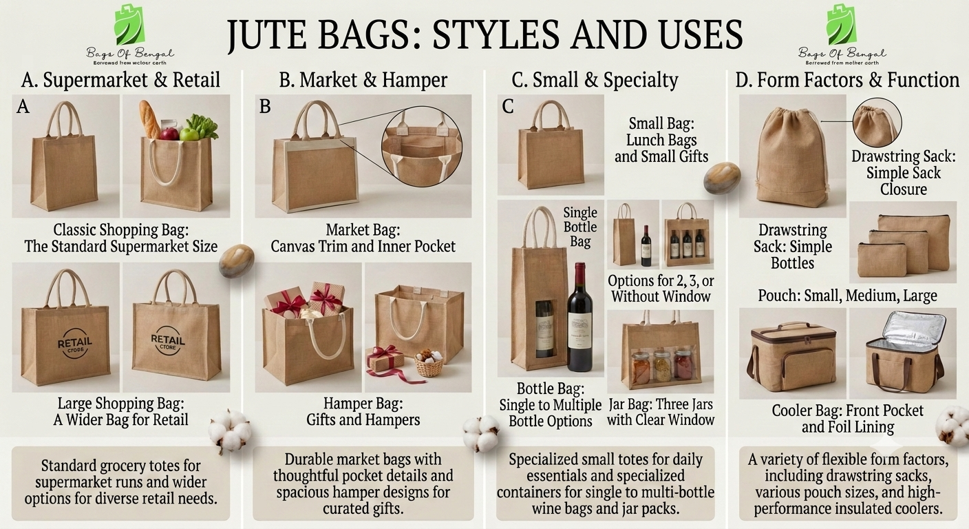 Jute bag styles we make